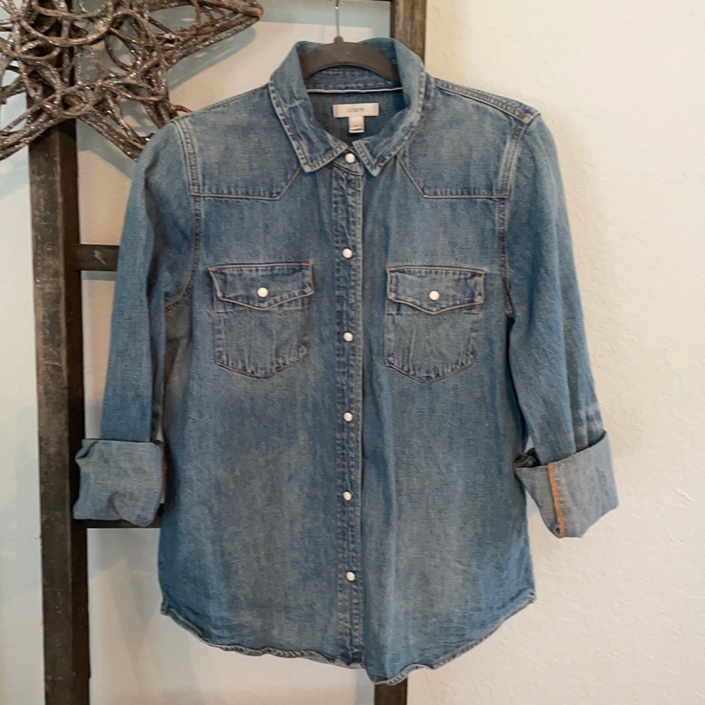 JCrew denim shirt with snaps